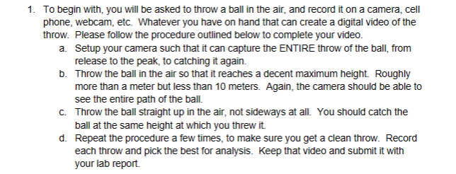 record the time from the moment the ball leaves your hand. Then