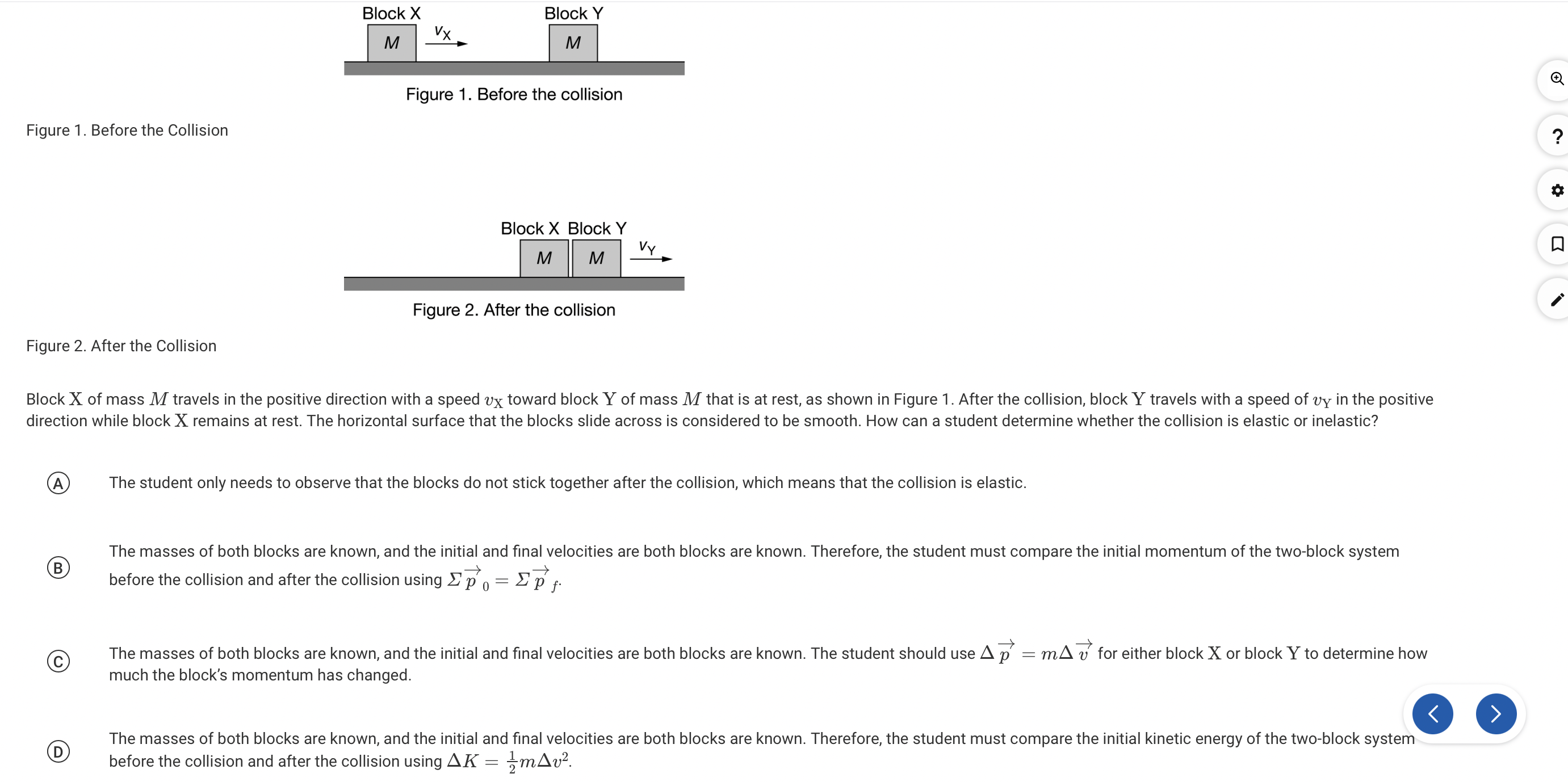 help me answer these questions: Block X Block Y Vx e Figure