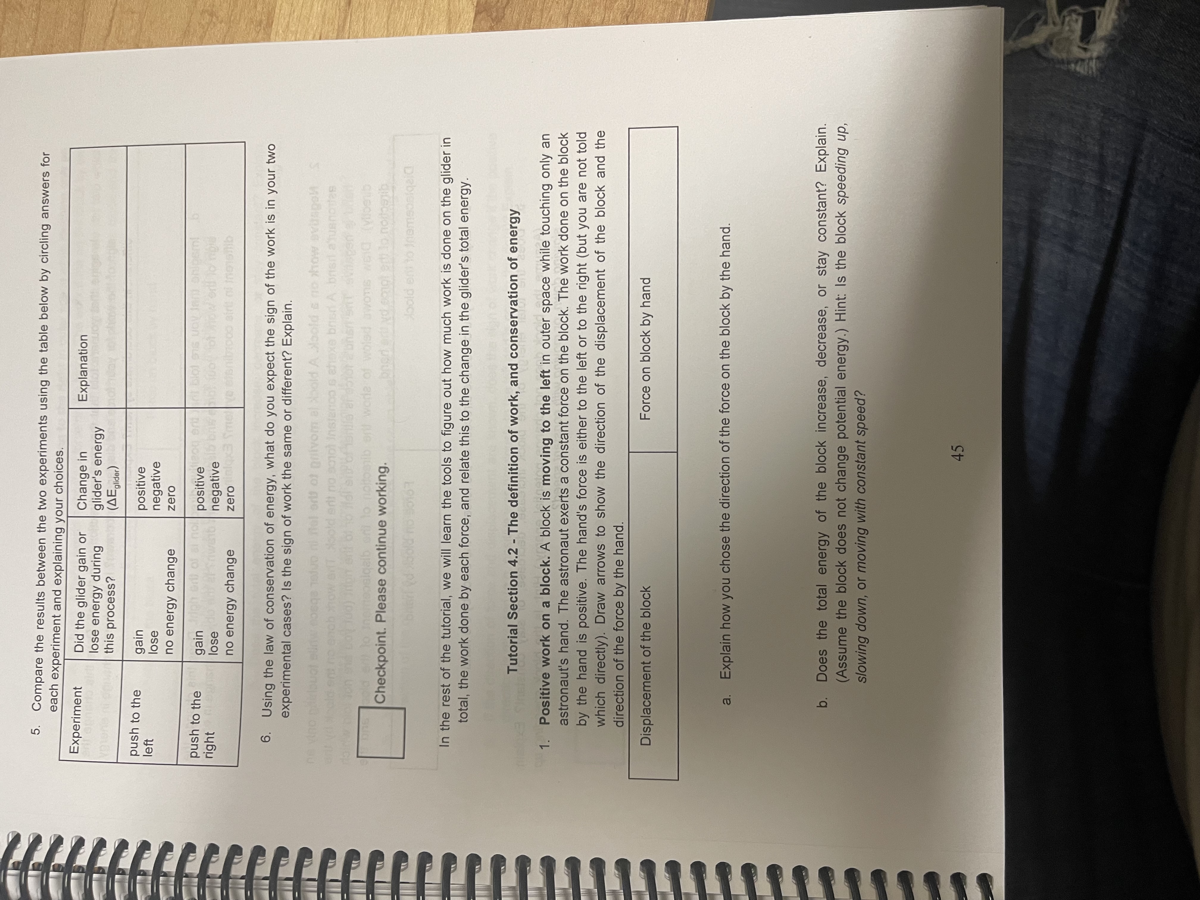  5 . Compare the results between the two experiments using the
