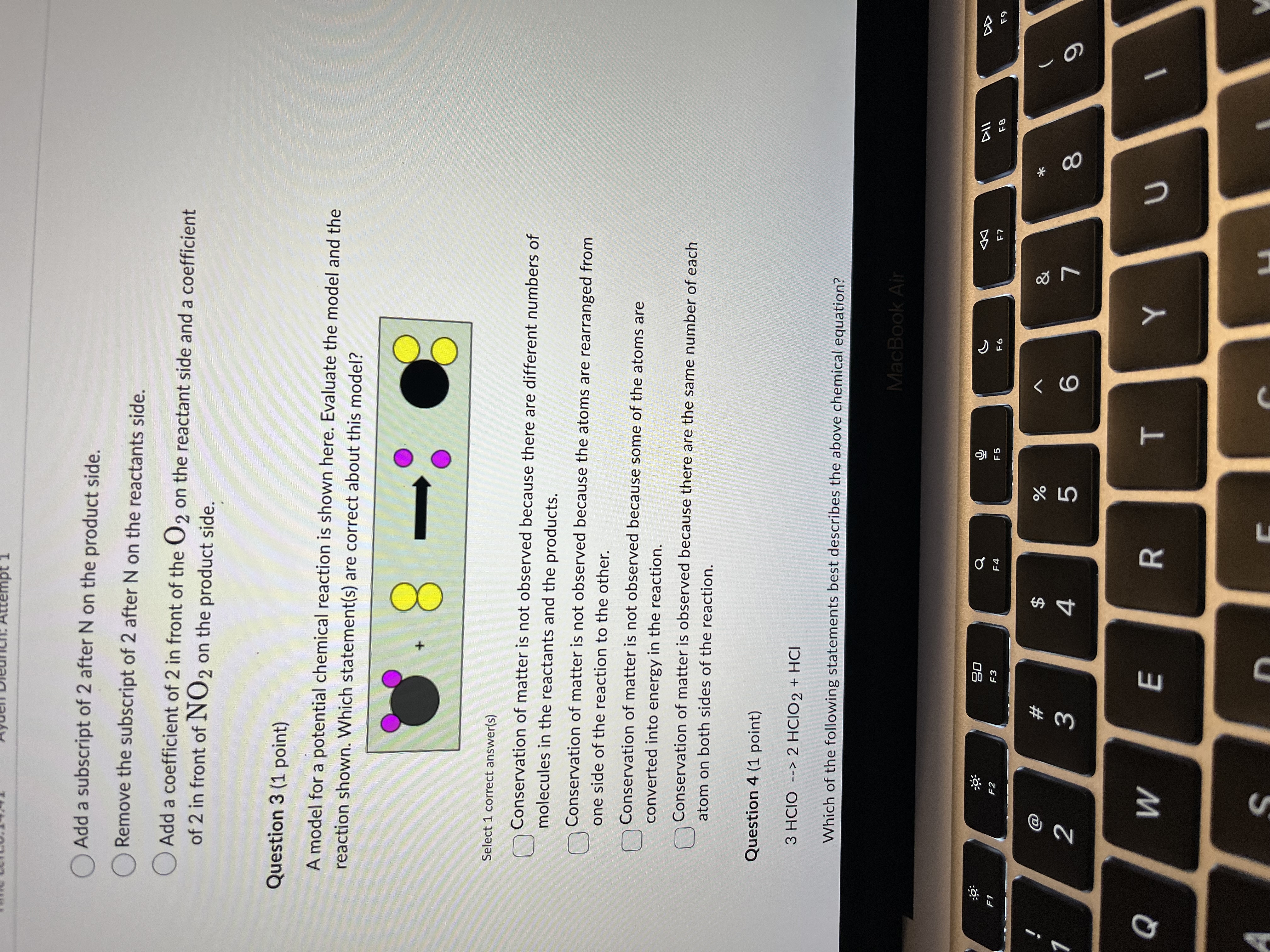 following incomplete chemical reaction. Reactants Products ? The Substances The Substances Undergoing