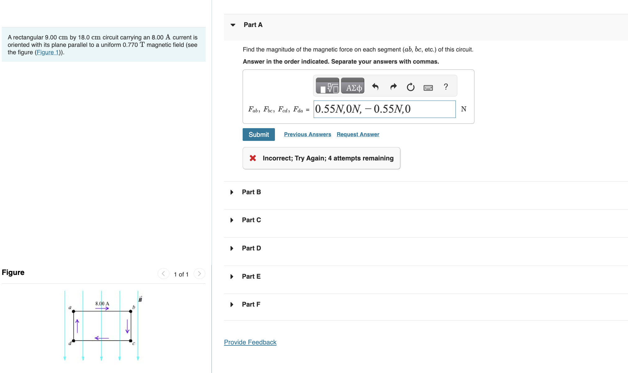 It the 10 A current Is to the right. Express your answers
