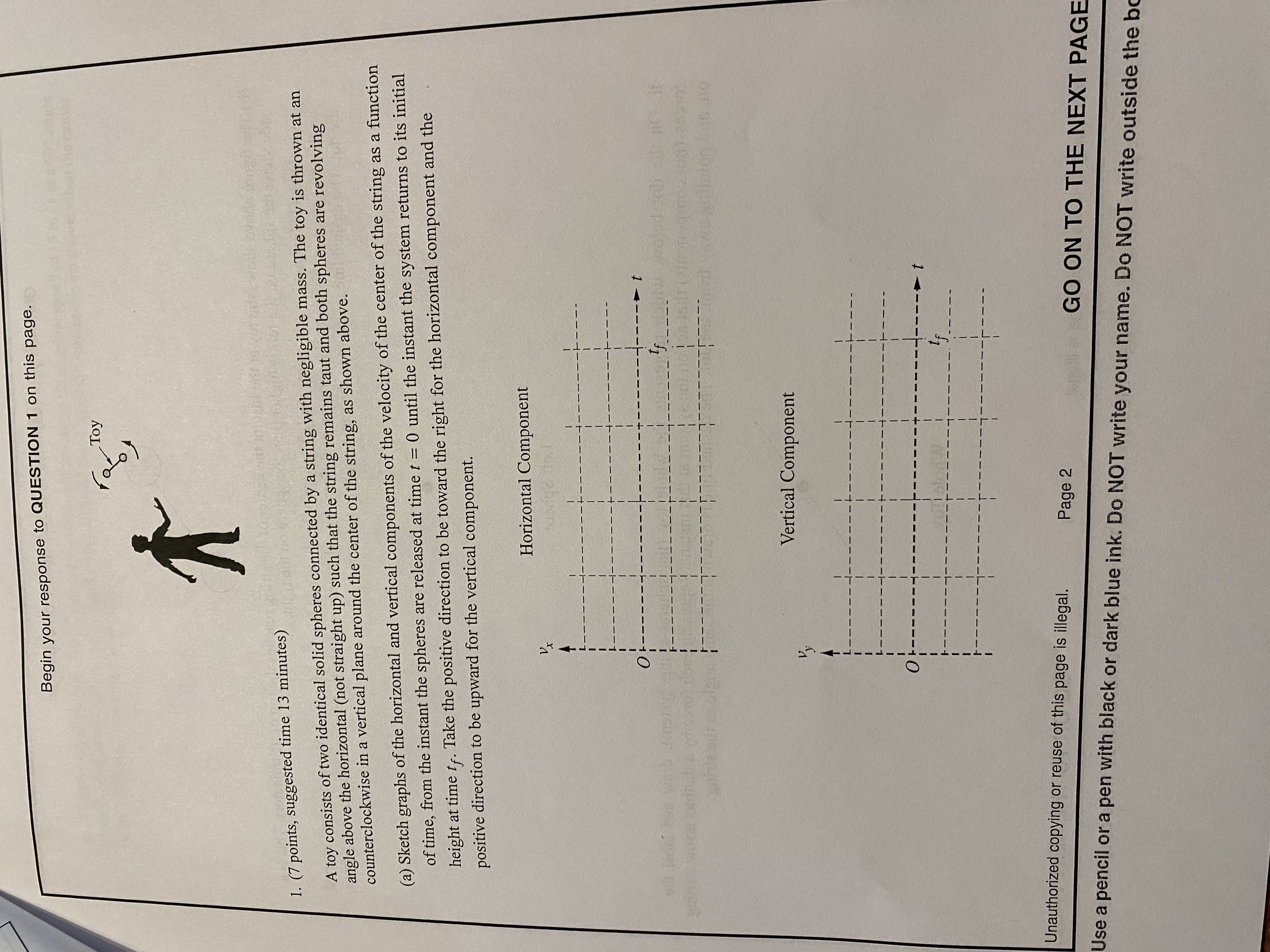  Begin your response to QUESTION 1 on this page. - Toy
