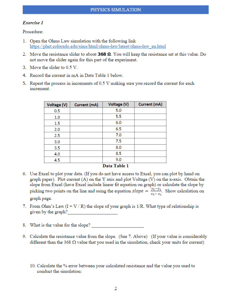 SIWLATIDN Dhm's Law and Resistance Simulation Lab {Him 's Law 'When combining
