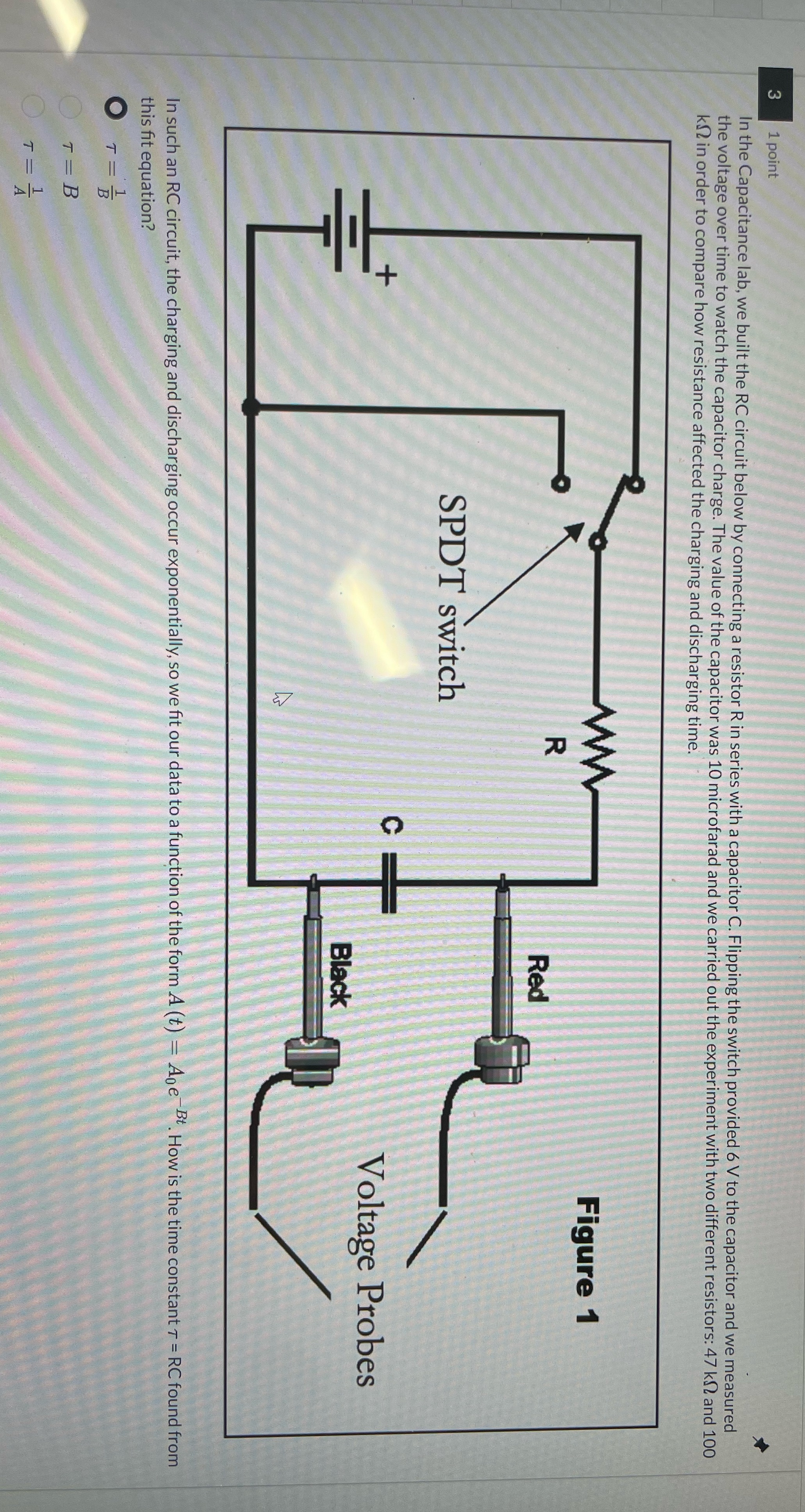 No explanation needed 1 point In the Capacitance lab, we built the