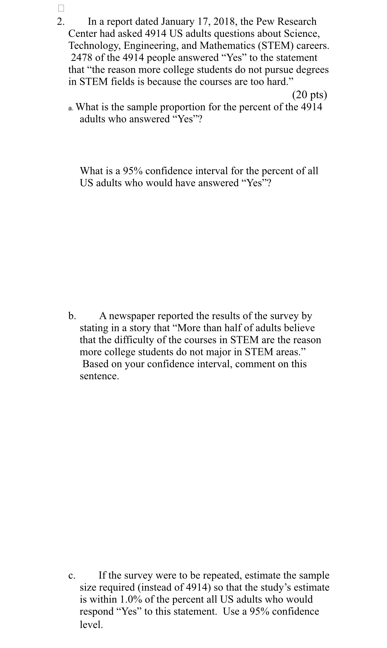 2. In a report dated January 17, 2018, the Pew Research