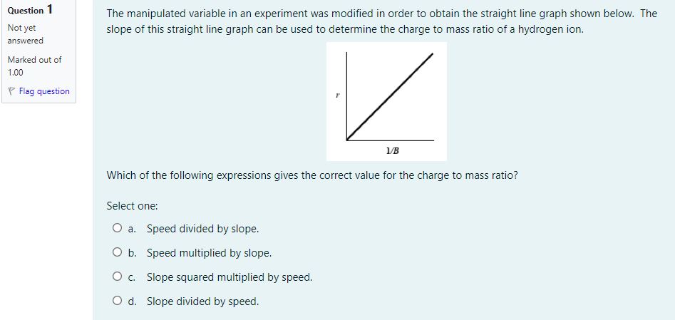  Que-\"i0\" 1 The manipulated variable in an experiment was modified in