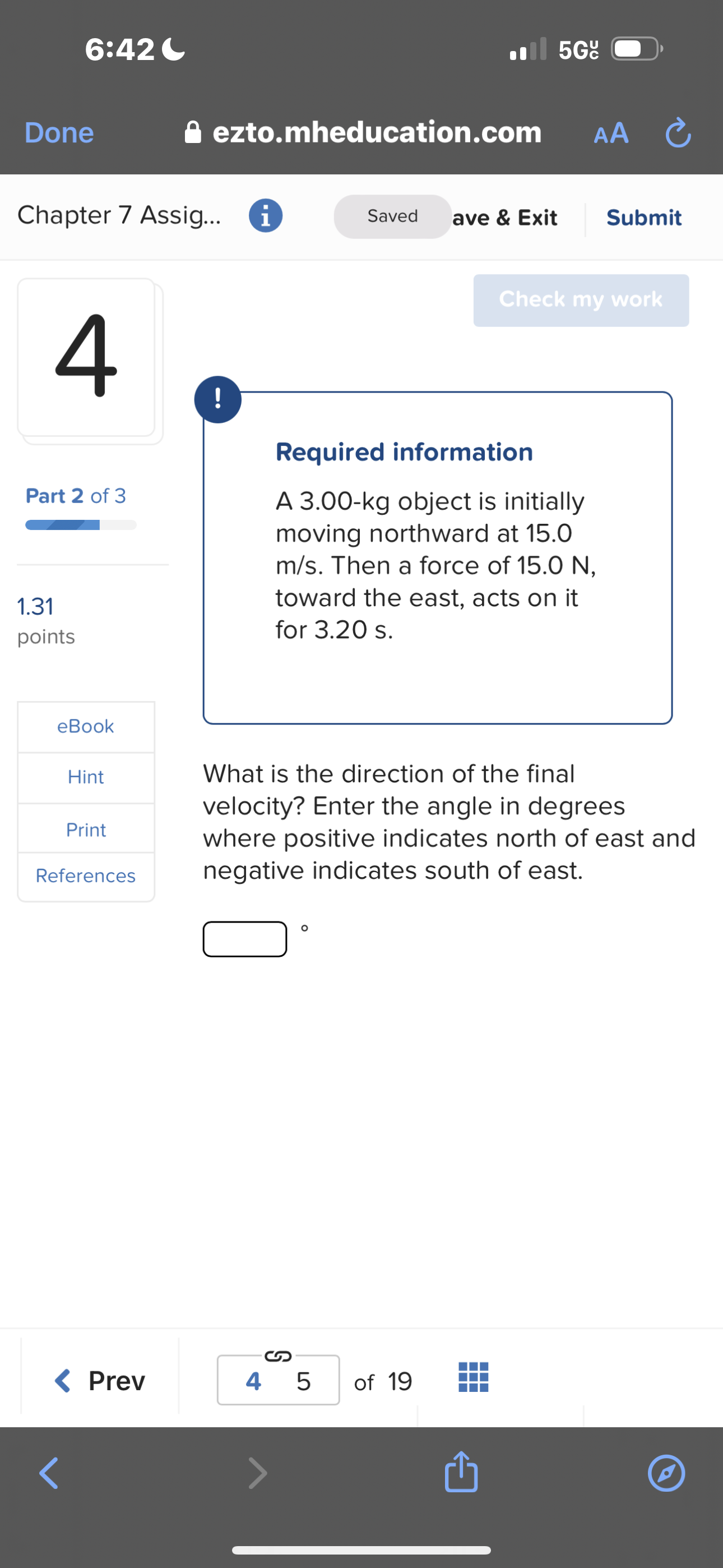 mass 7.00 kg, moving north at 2.00 m/s. What is the total