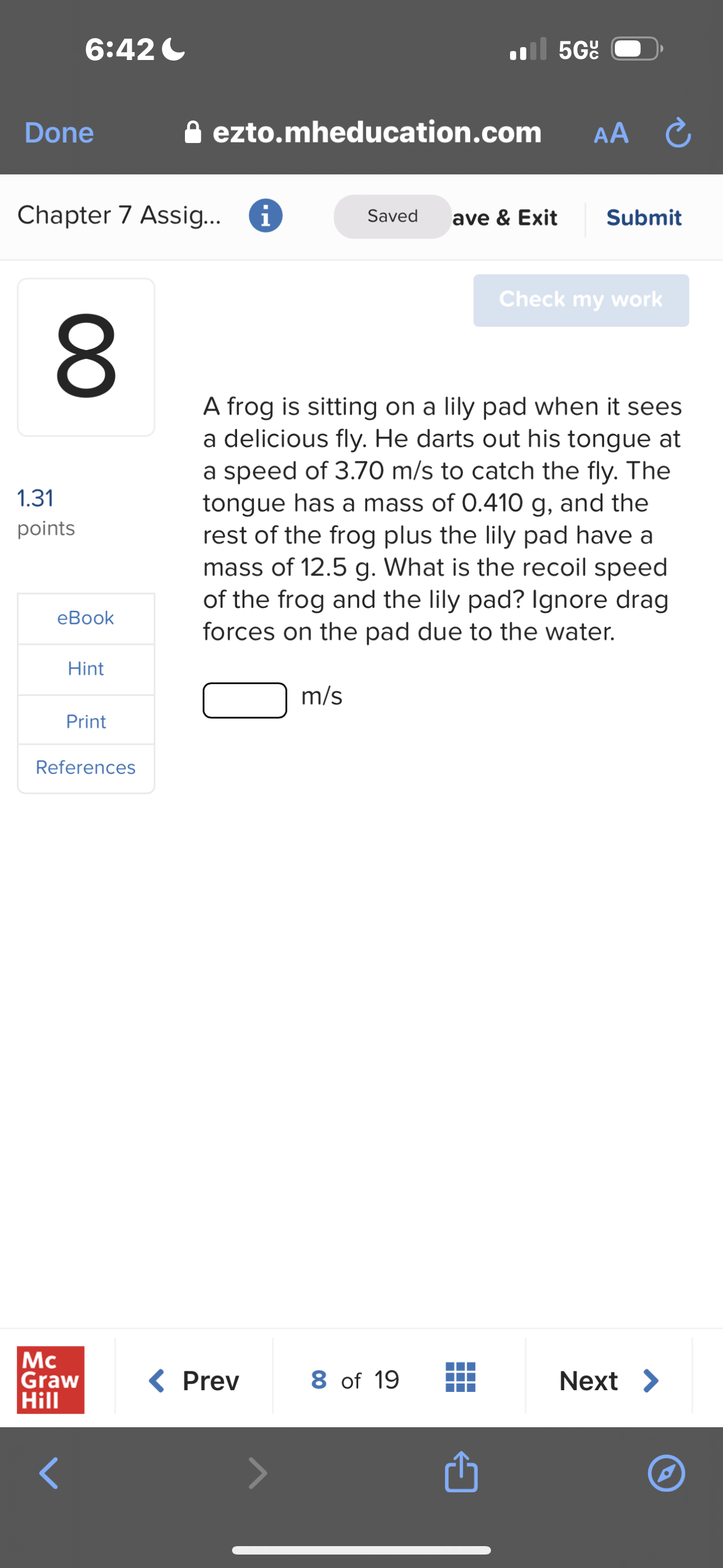 positive answer if the total momentum is due north and a negative