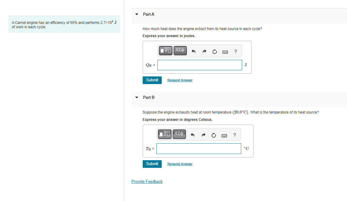 qq6 v Part A A Carnot engine has an efficiency of 55%