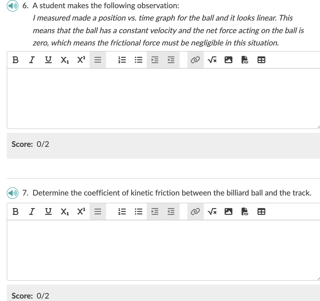 data are shown in the table below. Angular Angular position Velocity A