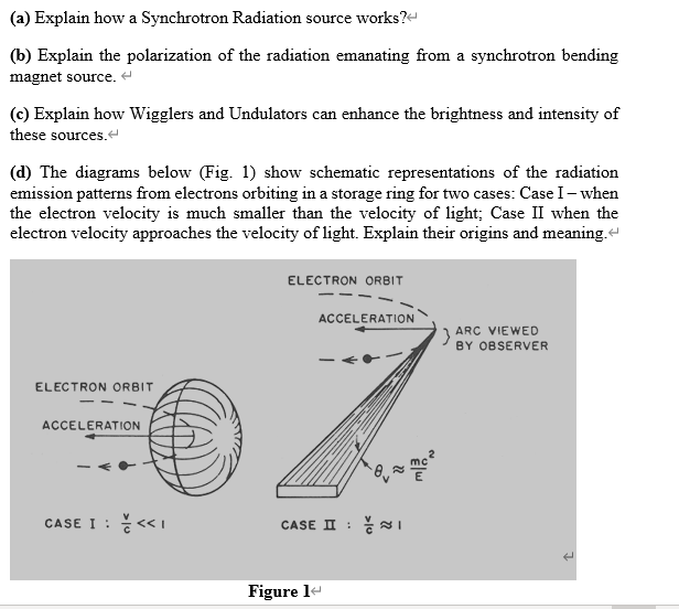  (a) Explain how a Svnchrotron Fadiation source works?+ (b) Explain the