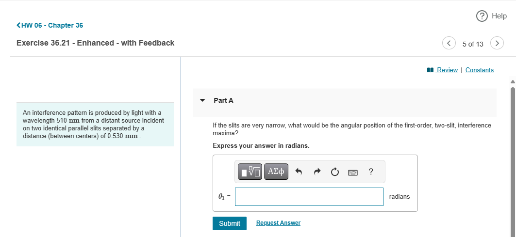 Calculus Based Physics 3 Chapter 36 Diffraction Question 5 Help {HW 06