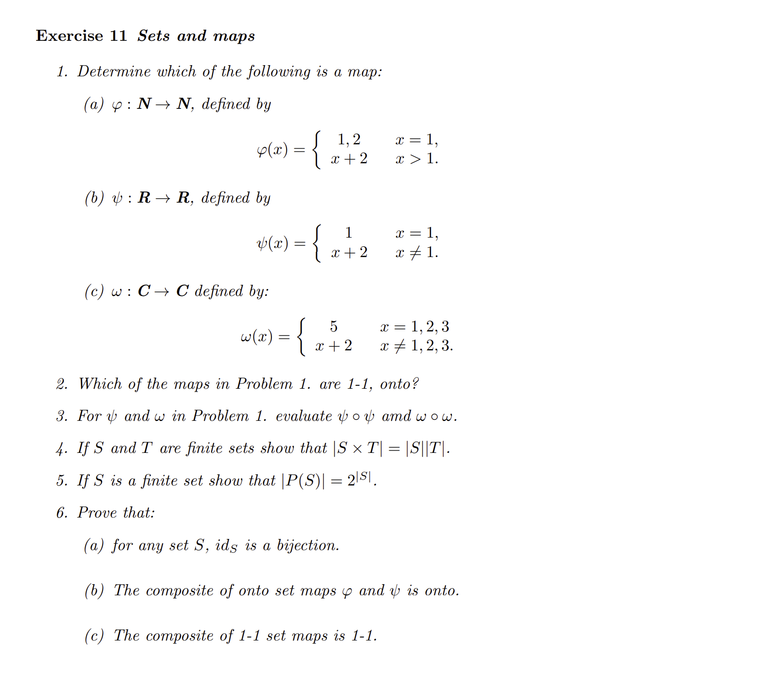 can you help me with 3,4,5,6. Exercise 11 Sets and maps 1.