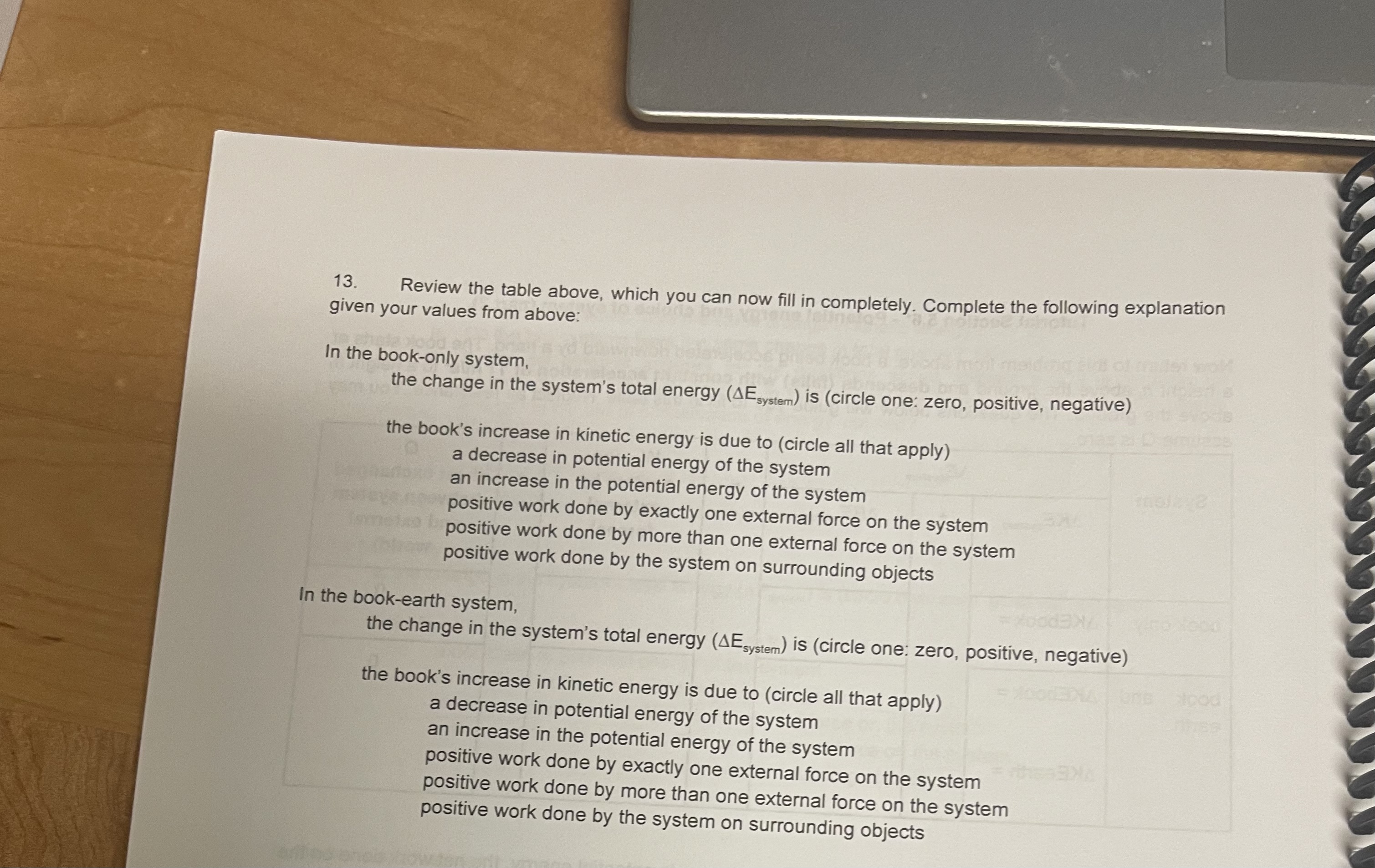 2) Now return to this problem from above: a book being accelerated