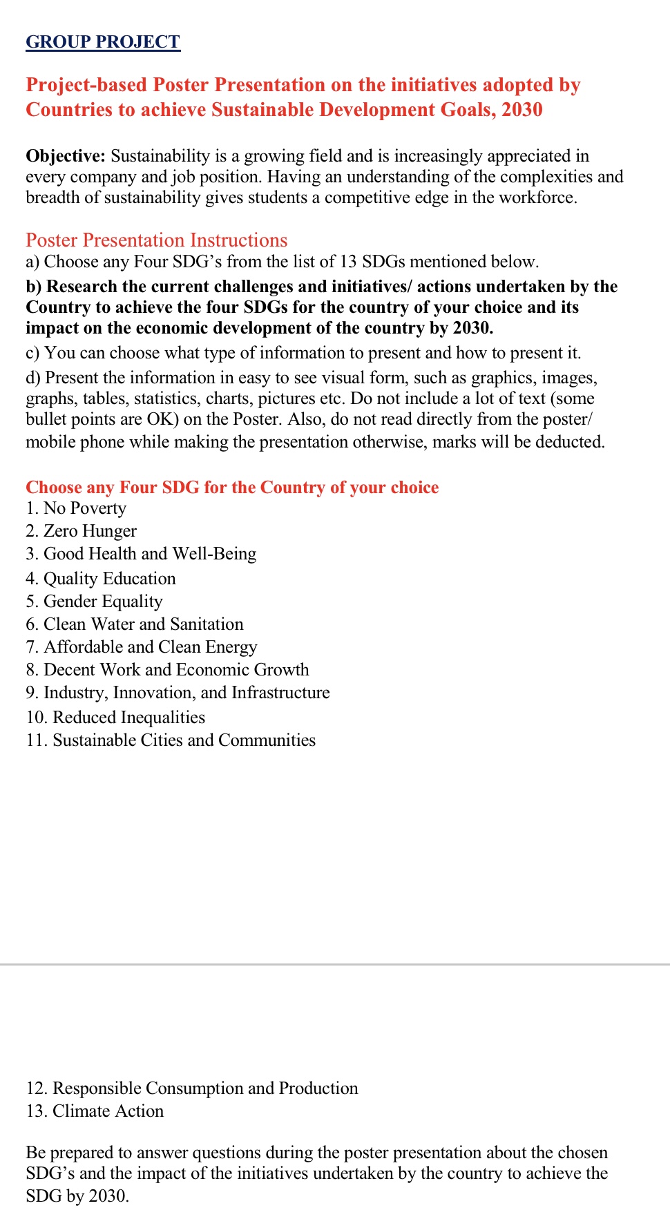 course is macroeconomic GROUP PROJECT Project-based Poster Presentation on the initiatives adopted
