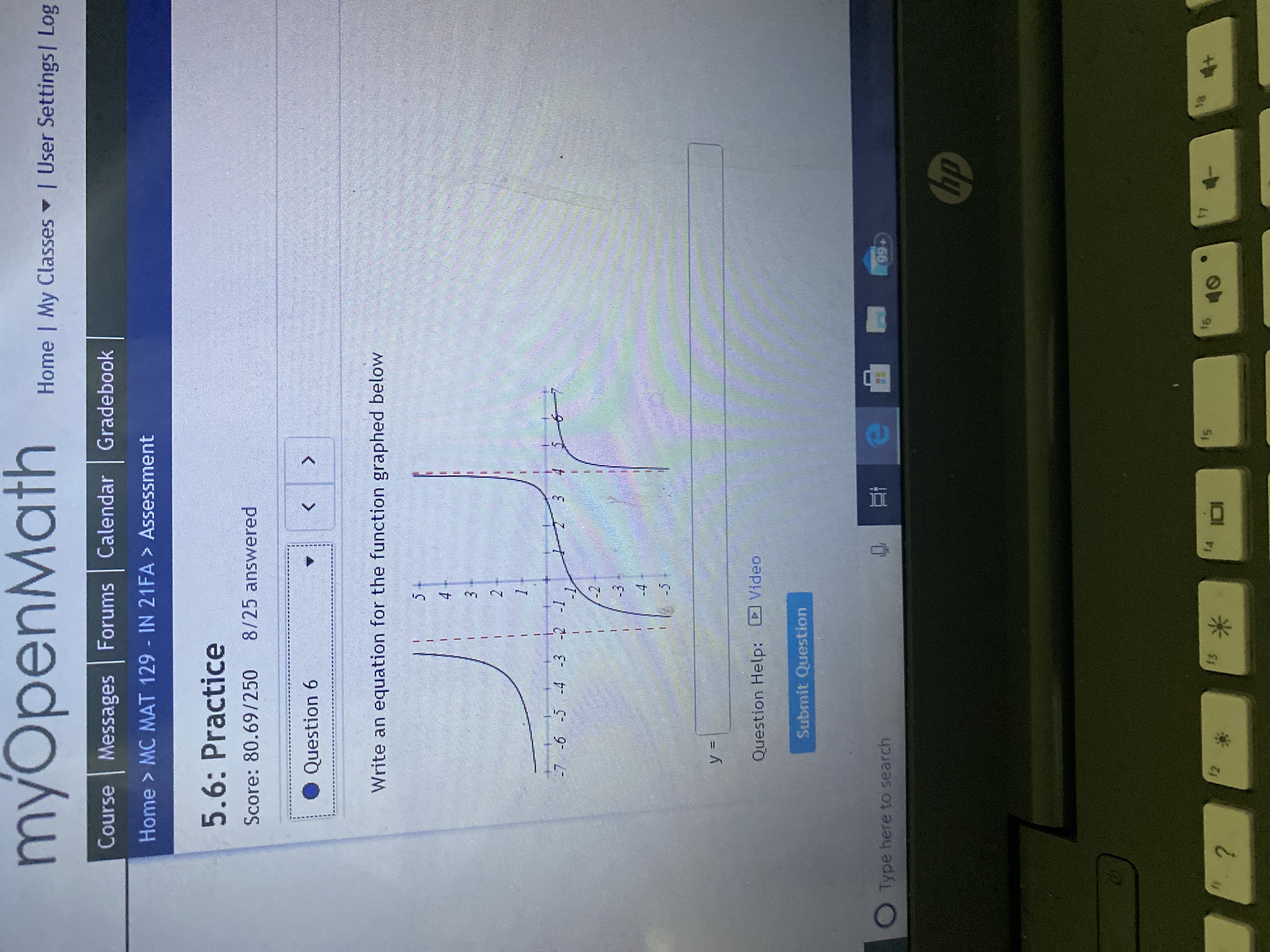  myOpenMath Home | My Classes . | User Settings | Log