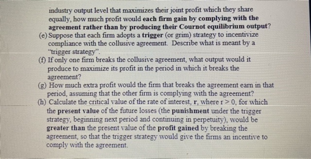 numerical example: Assume a duopoly where firms 1 and 2 produce homogeneous