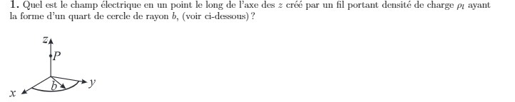 I. Quel le champ lectrique en un point le long de Paxe