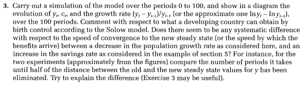  3. Carry out a simulation of the model over the periods