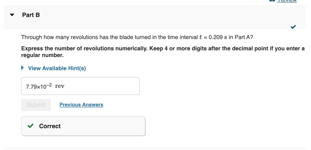 / s . The magnitude of the angular acceleration is 0.887 rev/