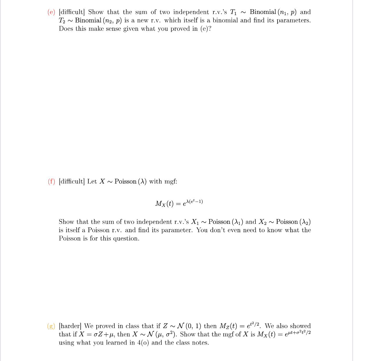 deriving mof's of some of our brand name r.v.'s and using them