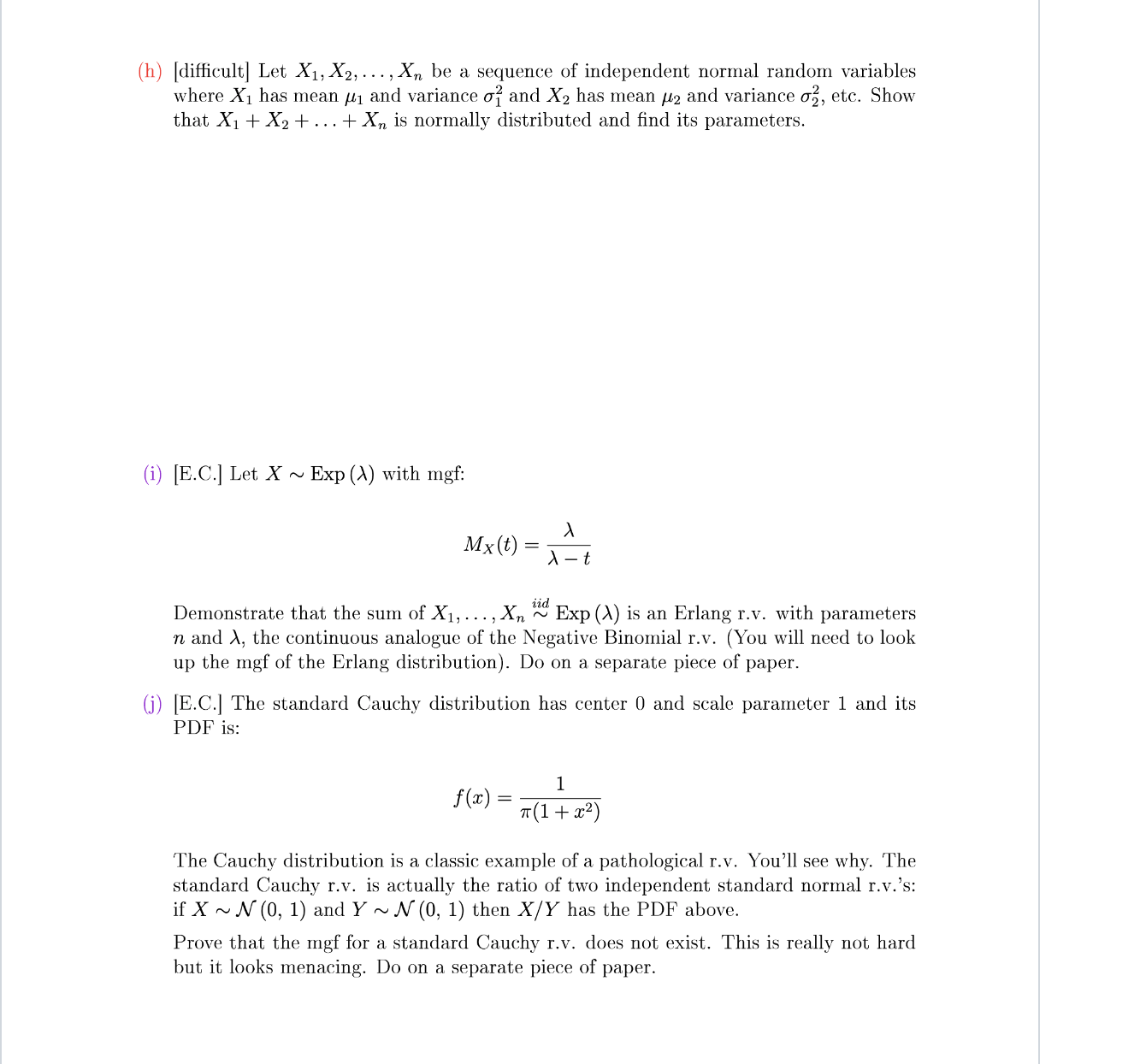 to prove cool things about distribution theory. (a) [harder] Using the definition