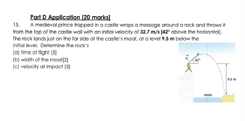  Part D Application [20 marks] 15. A medieval prince trapped in