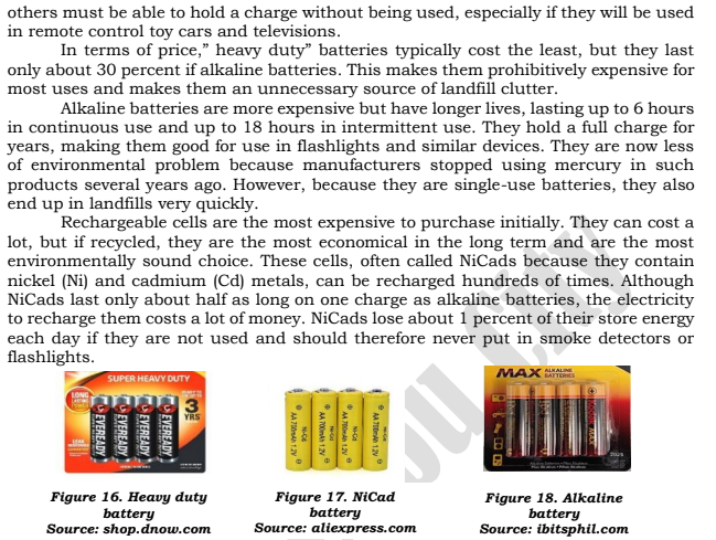 What I Can Do Consumer Focus: Finding the Right Battery Instruction: Compare