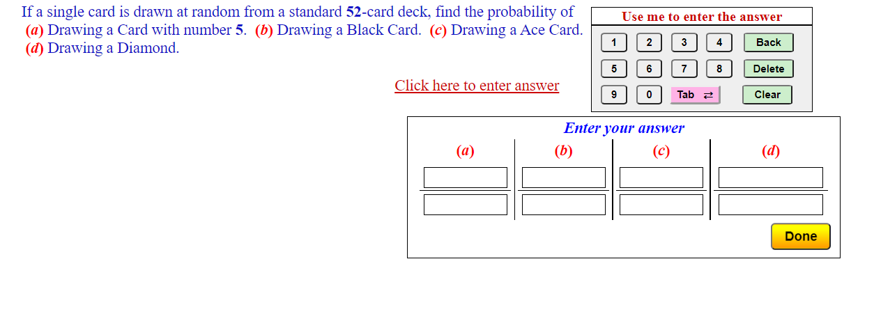  If a single card is drawn at random from a standard