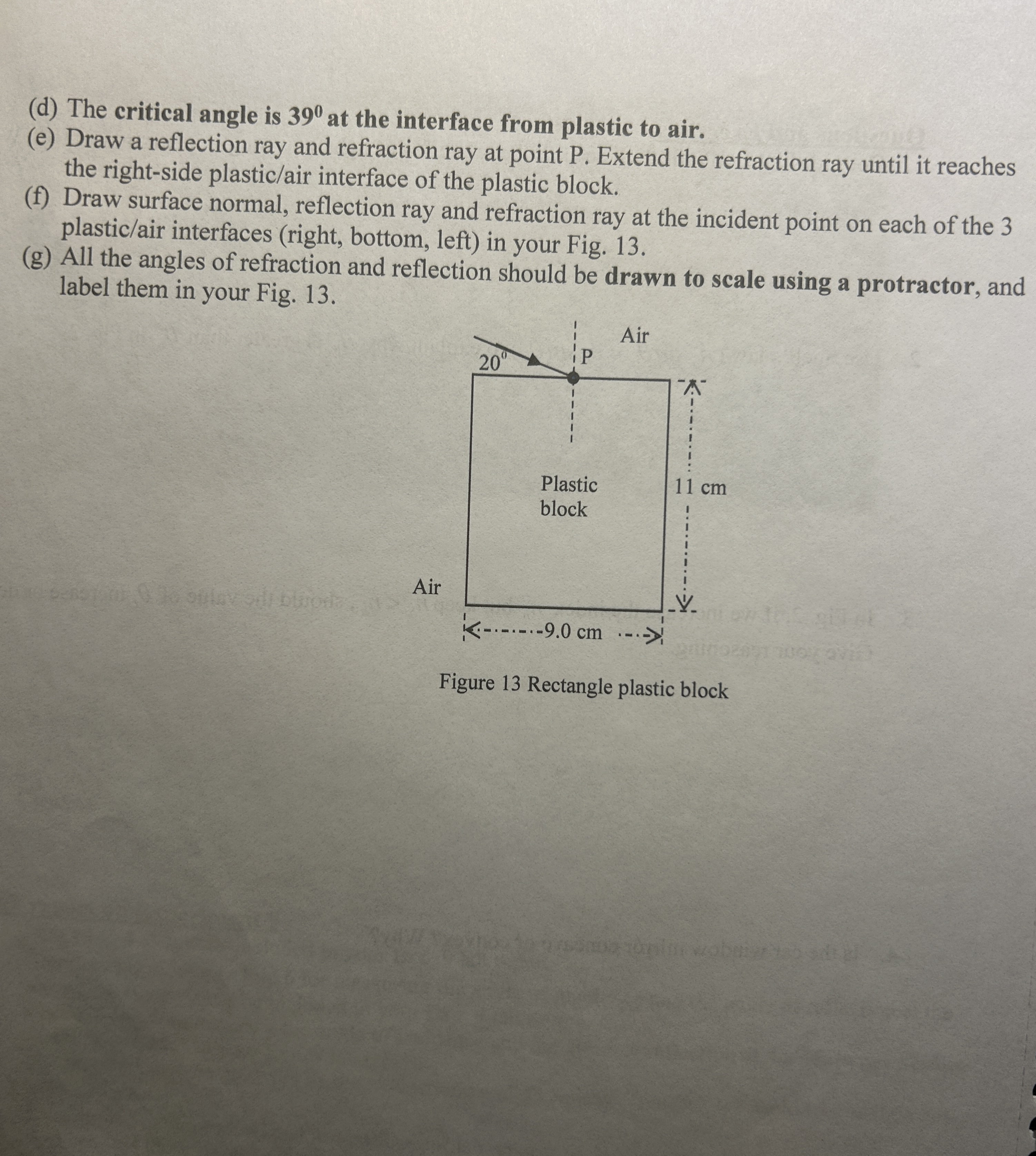reflection at plane interface (a) Draw a rectangle on a sheet of