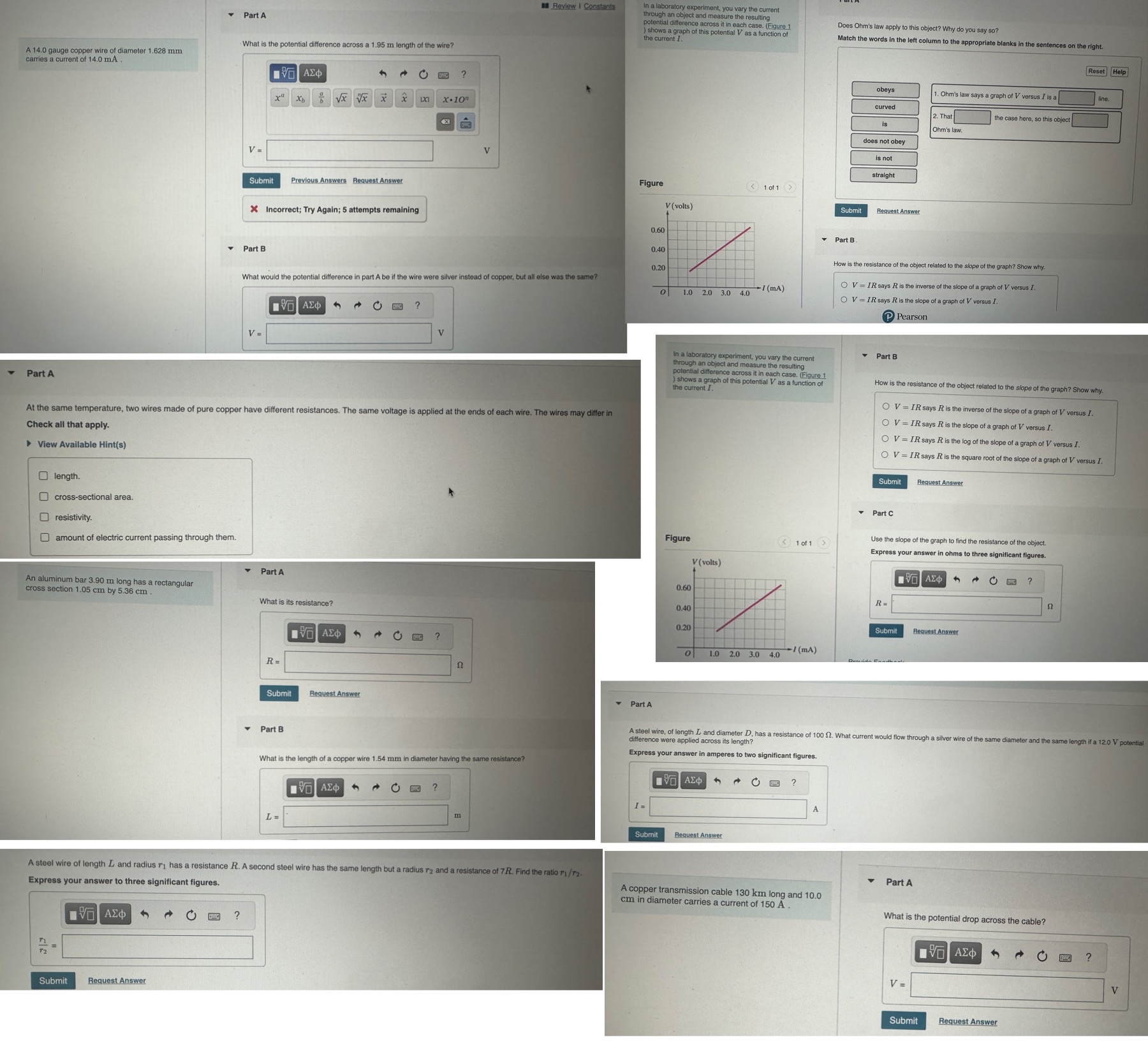  Review | Constants through an object and measure the me current