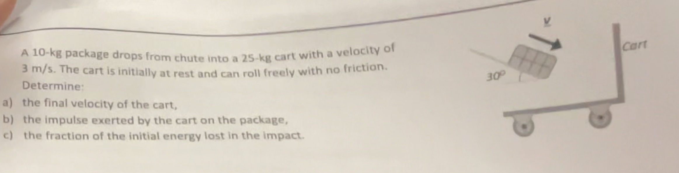 Add FBD if needed Ty A 10-kg package drops from chute into