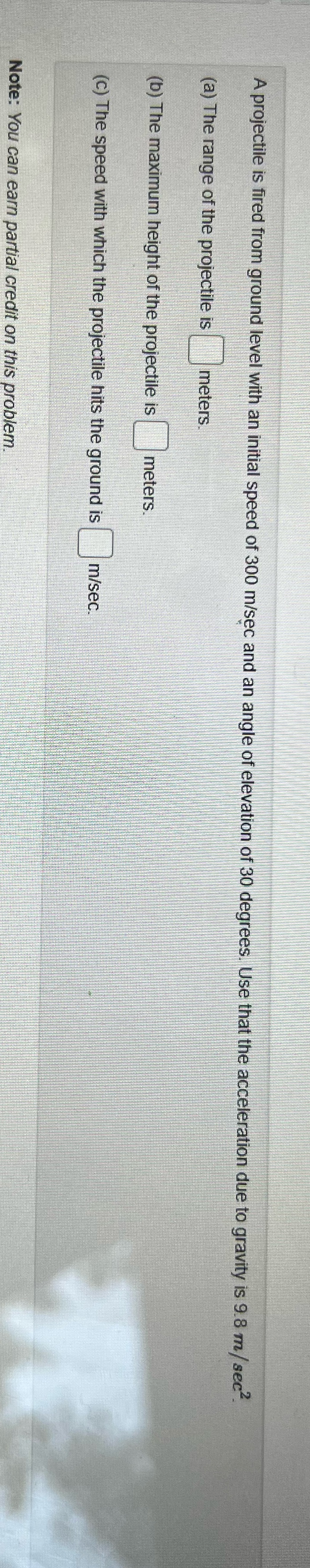 How would I solve this? A projectile is fired from ground level