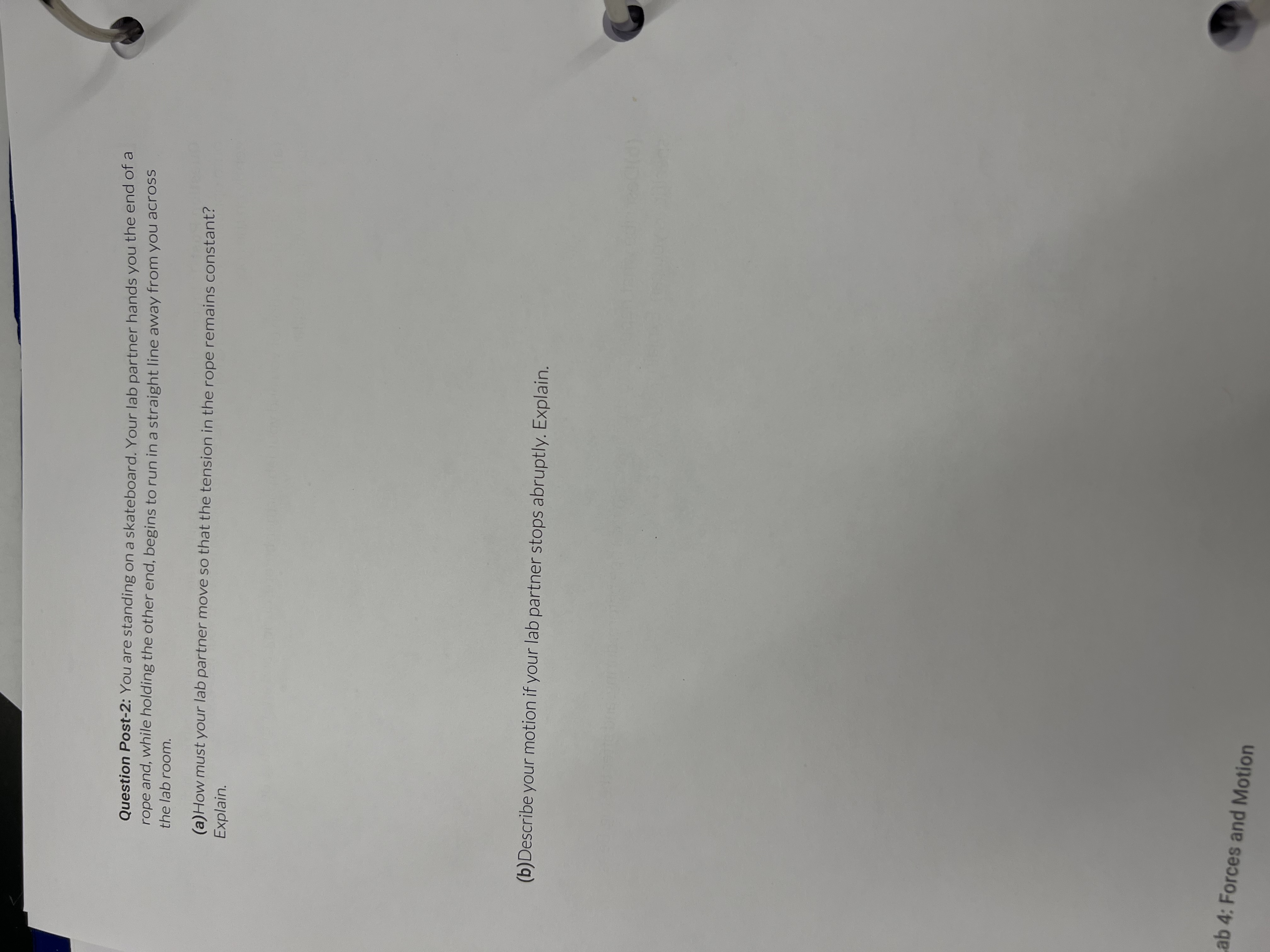 Can you help me? Lab 4 Post-Lab Questions Question Post-1: Imagine that