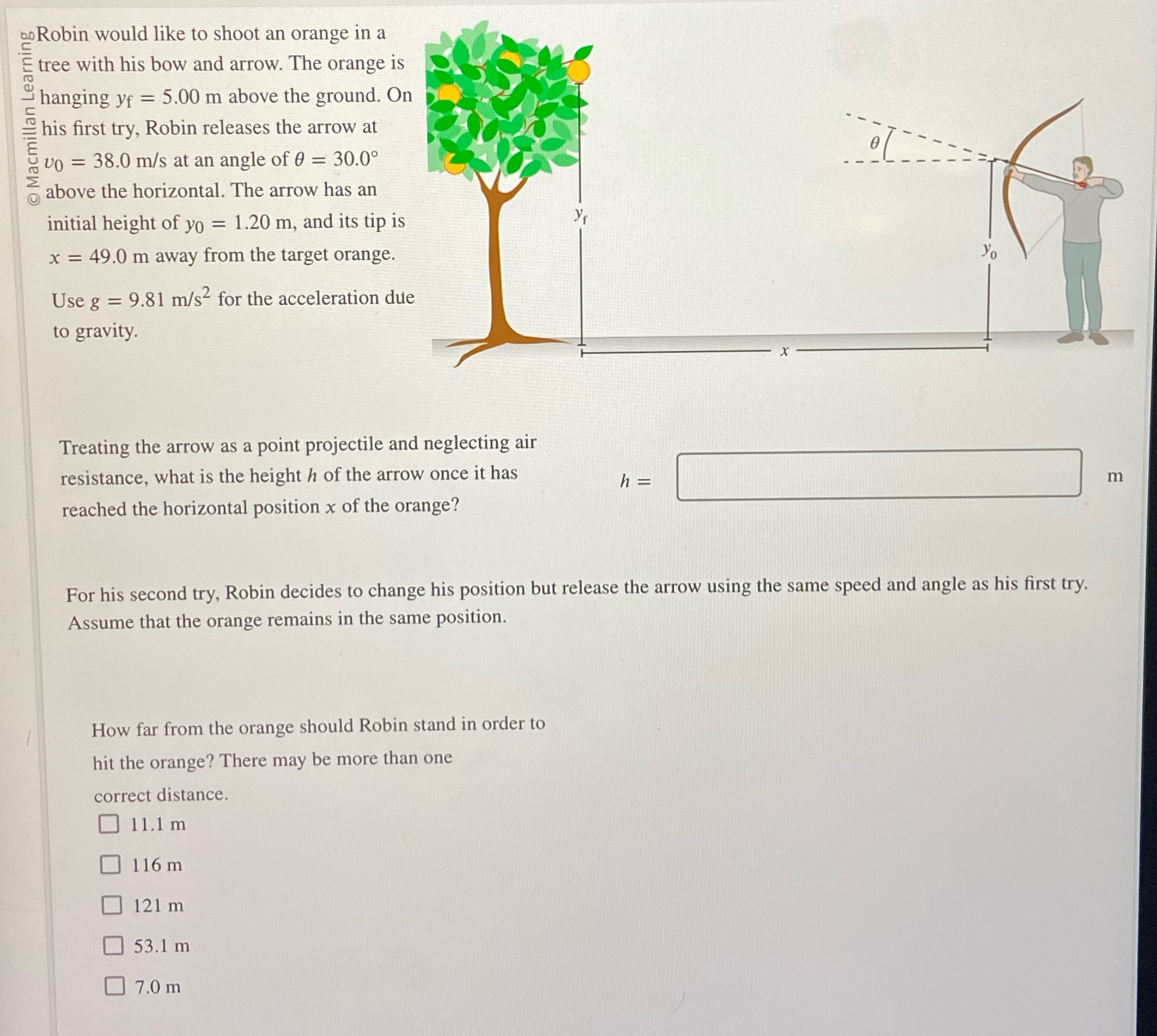 help please with both no Robin would like to shoot an orange