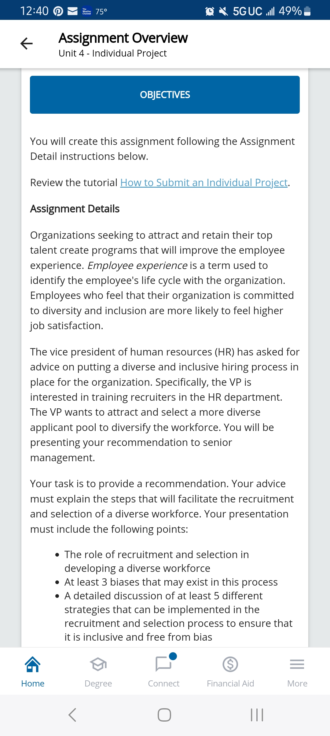  N 5GUC .l 49% = Assignment Overview Unit 4 - Individual