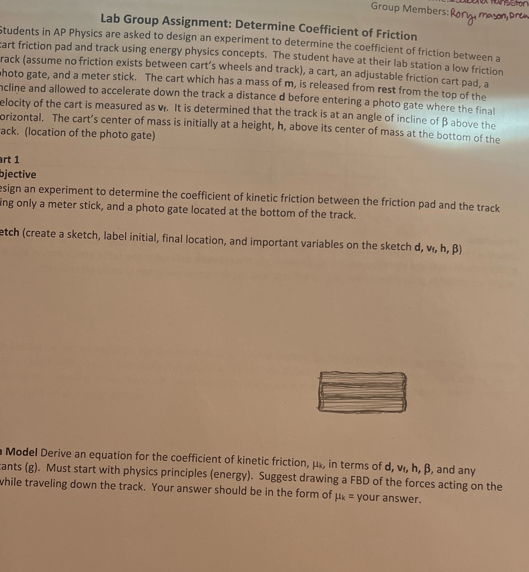 Complete the math model stor Group Members: Rory, mason, Drew Lab Group