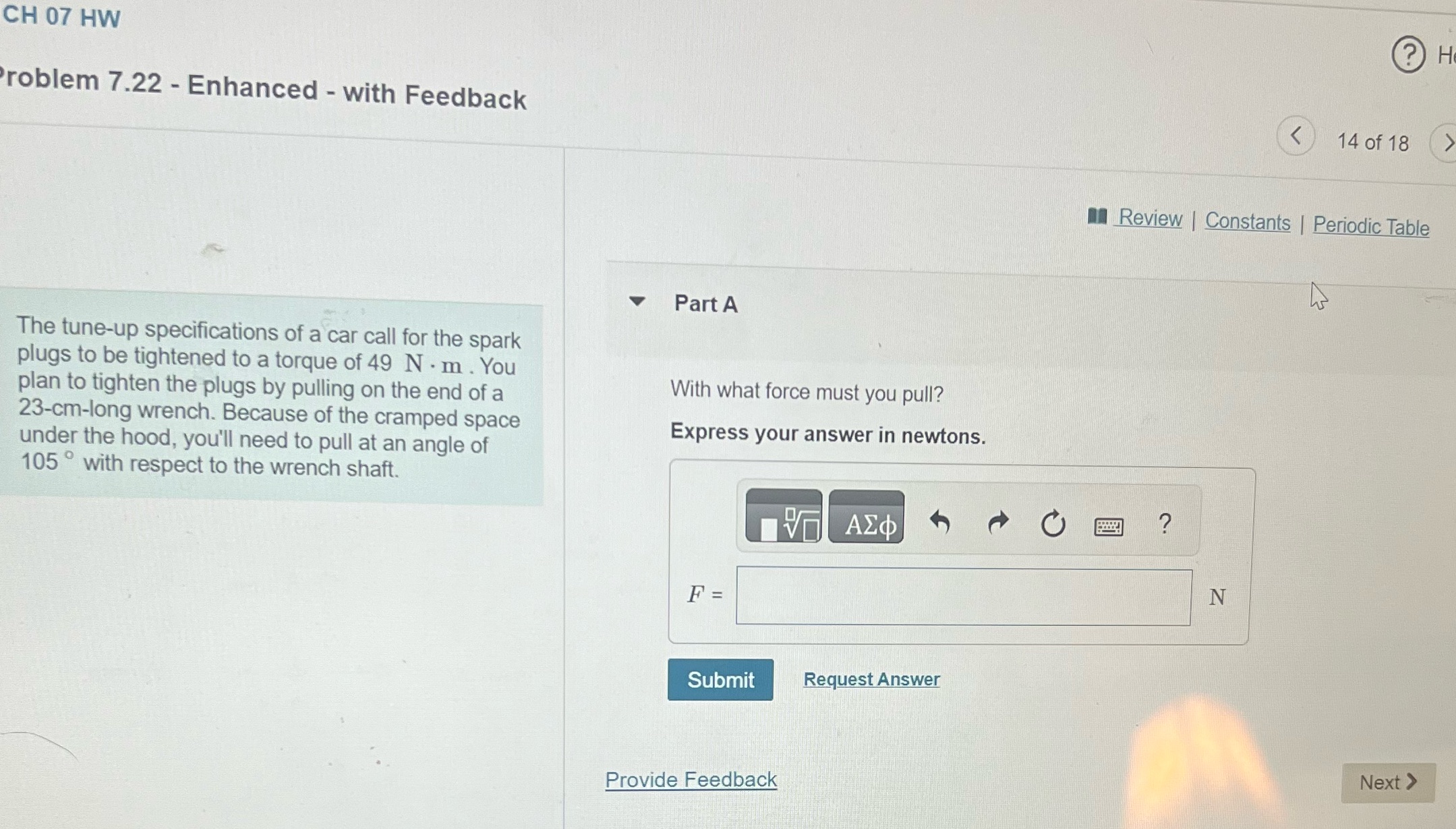 07 HW oblem 7.22 - Enhanced - with Feedback The tune-up specifications