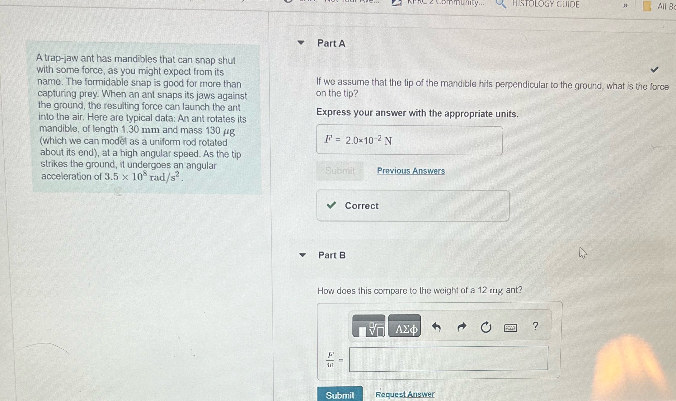 Please help solve problem 7.74 part B. Thank you! mmunity... HISTOLOGY GUIDE
