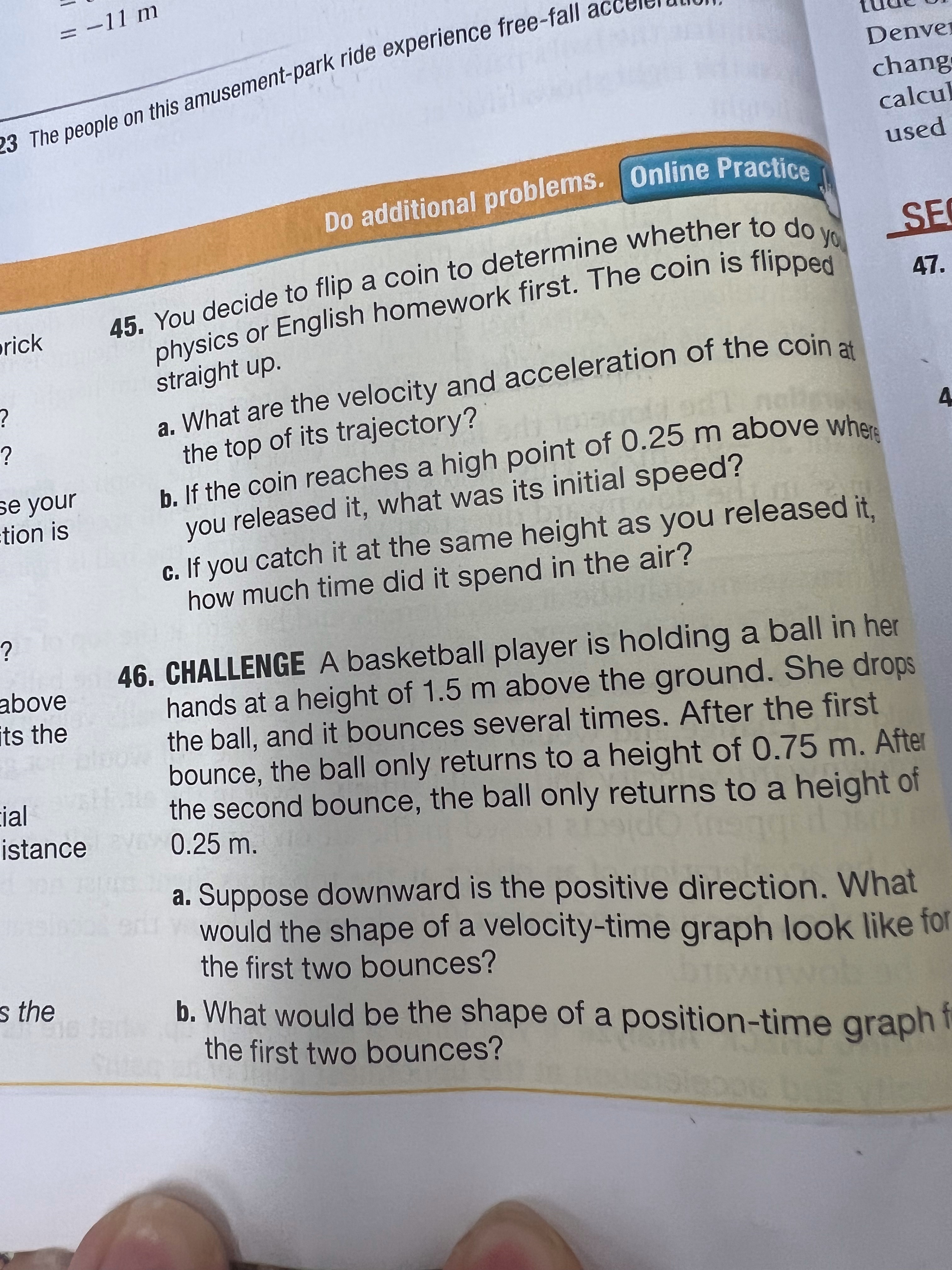 You 41. A construction worker accidentally drops a brick phy from a