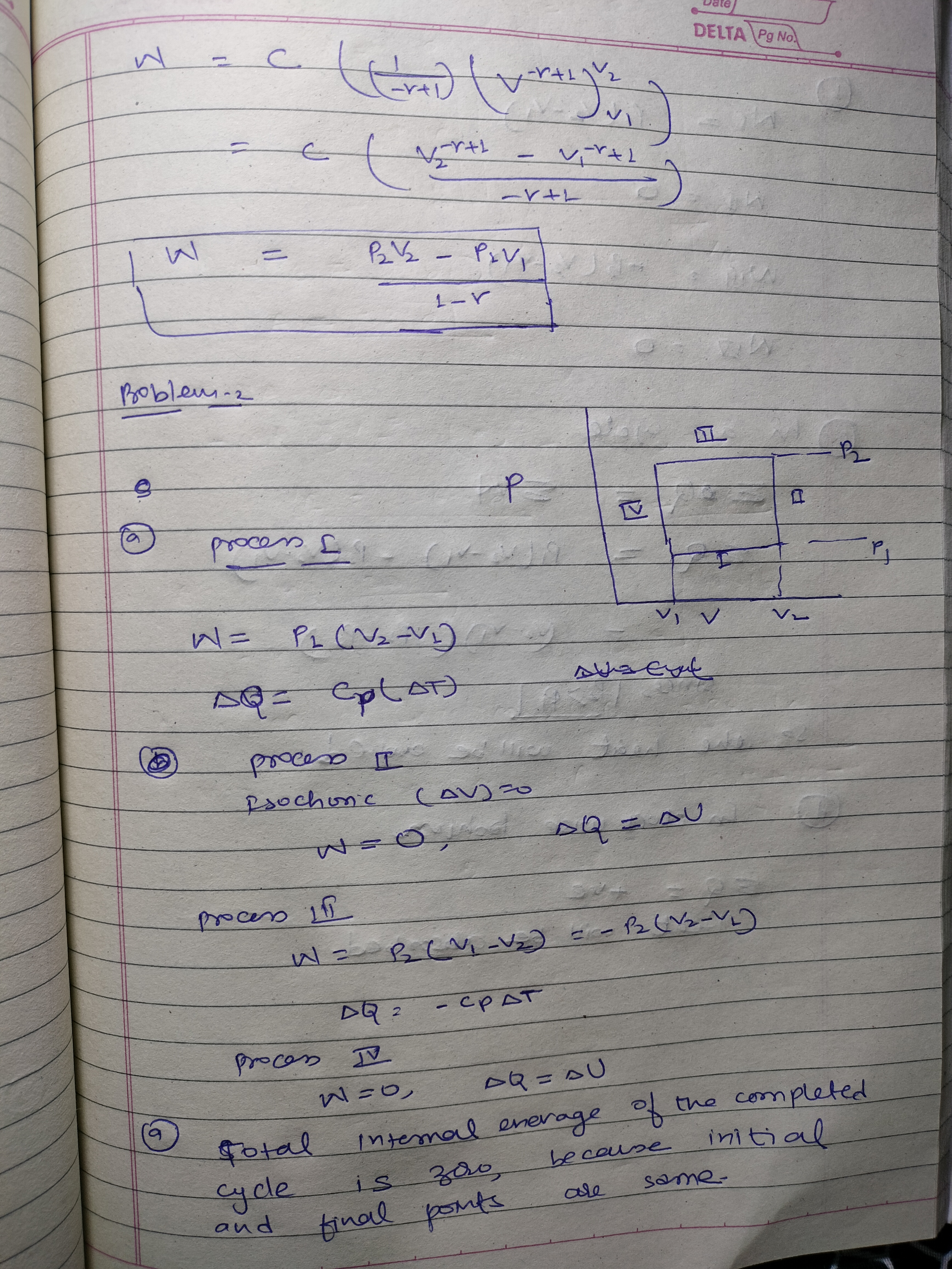 an expansion from an initial volume V1 to a final volume V2.a.