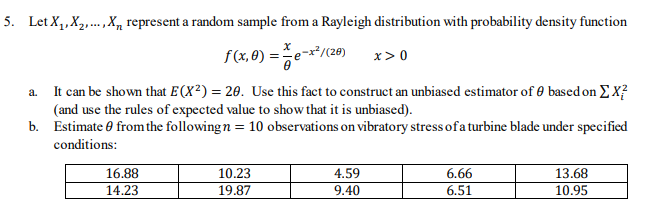  5. Let X , X2.... X represent a random sample from
