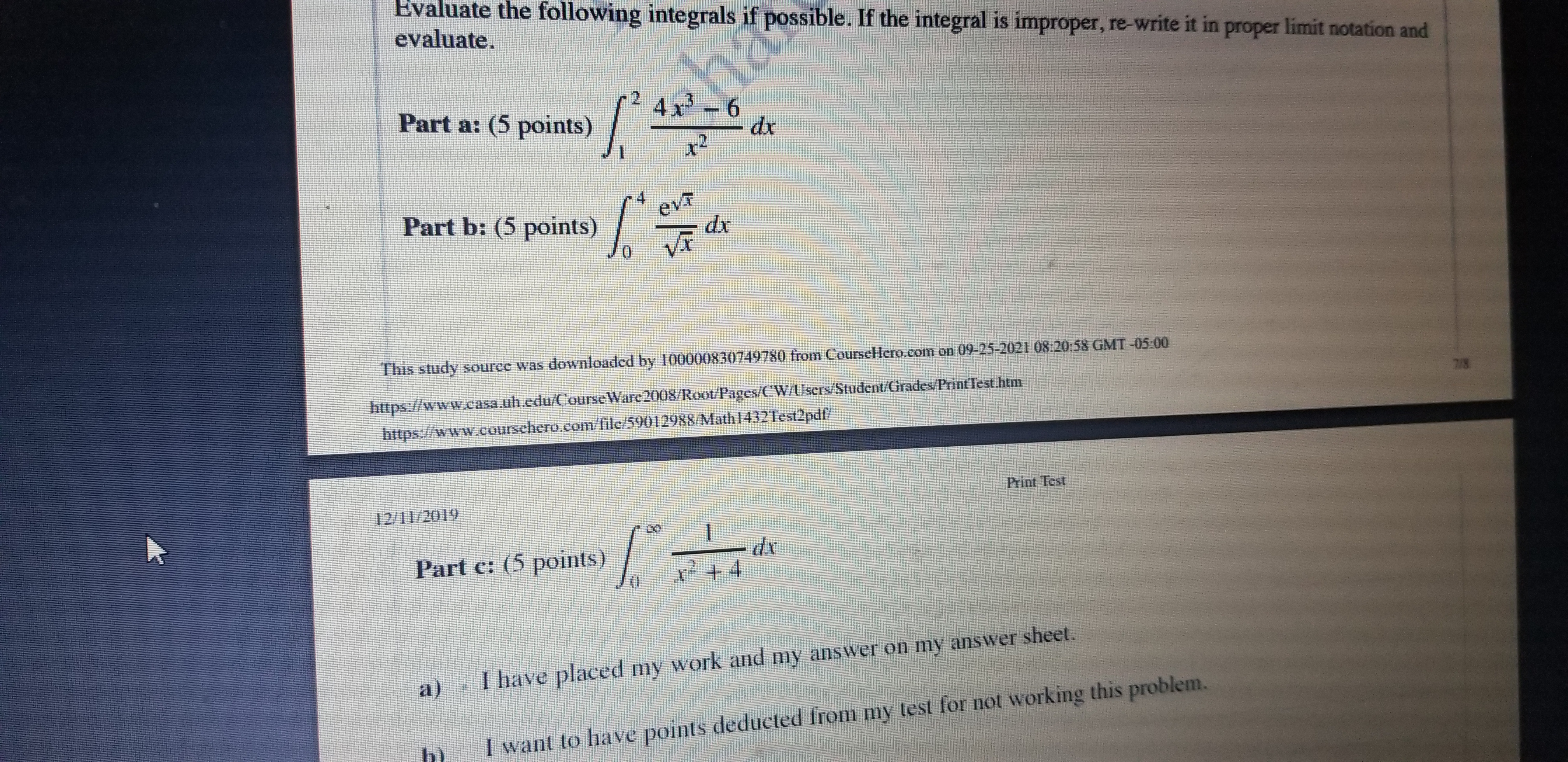 can someone help me with these problems evaluate. Evaluate the following integrals
