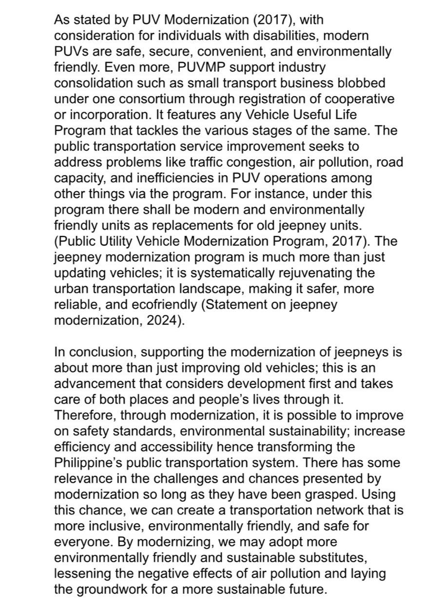 essay" form.Subj. Creative Writing The Philippines has begun efforts to modernize its