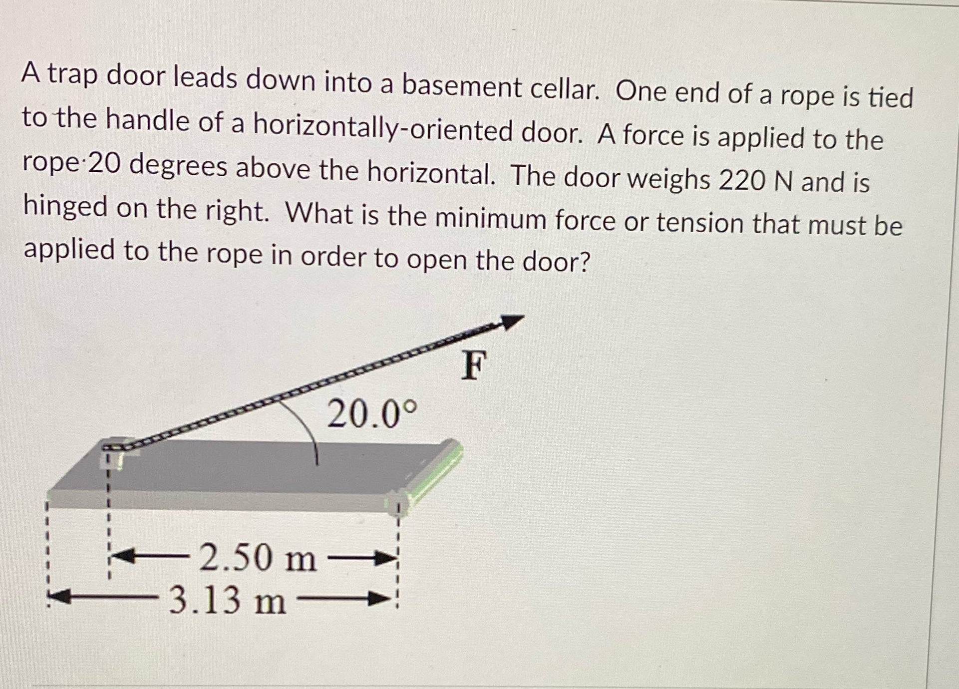 A trap door leads down into a basement cellar. One end