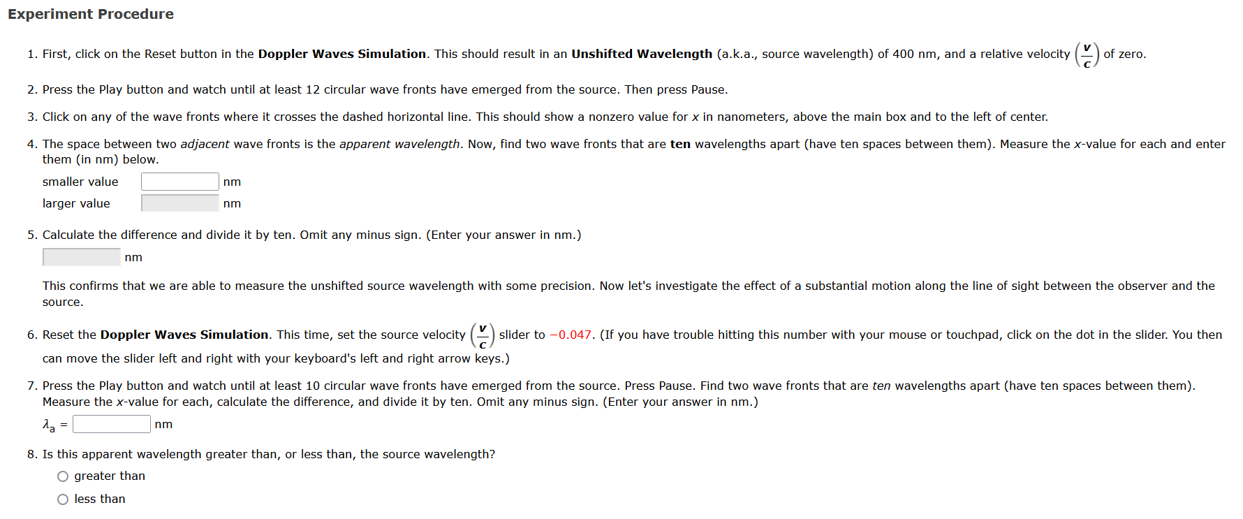  Experiment Procedure 1. First, click on the Reset button in the