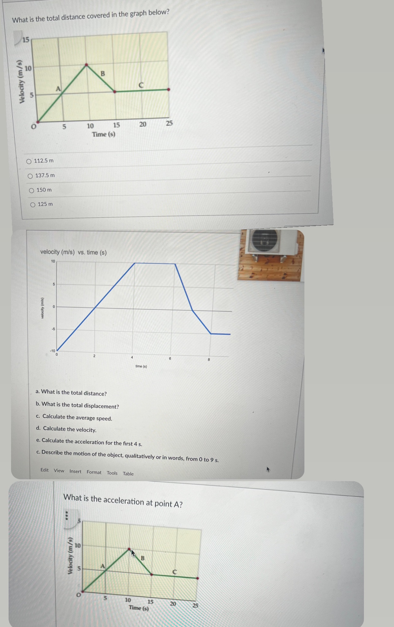  What is the total distance covered in the graph below? 15