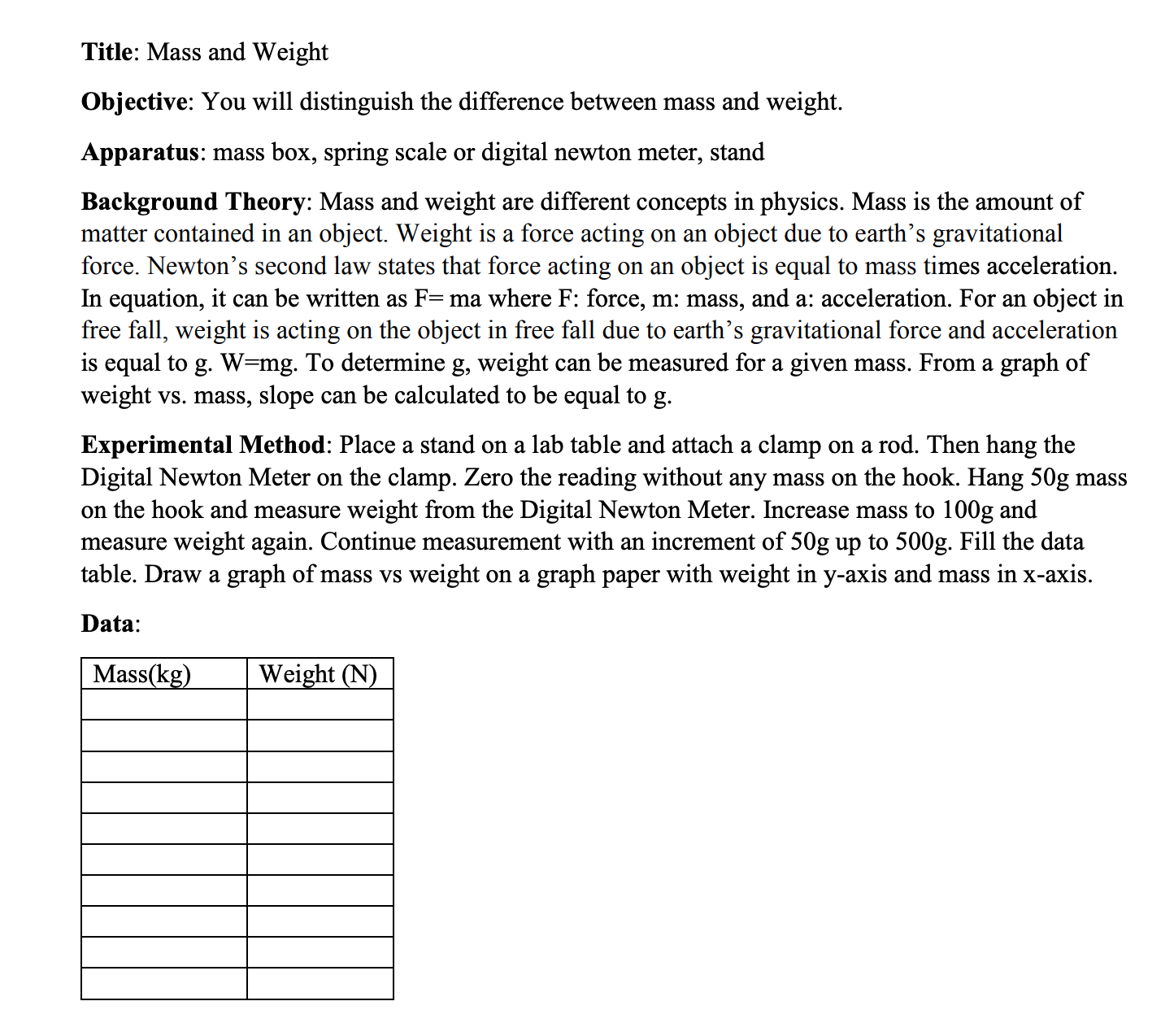 is the weight of 2.0kg object? 2 Is your weight more, less,