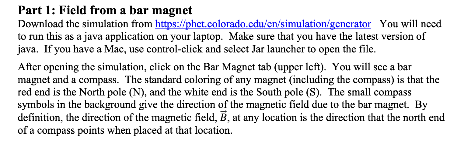 Need help with a few lab questions please Part 1: Field from