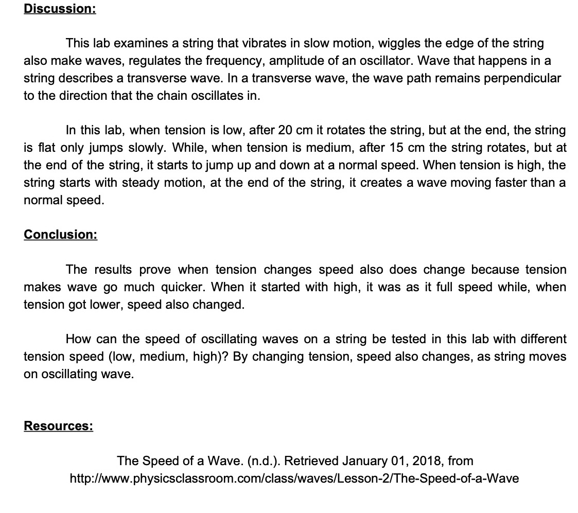 I need assistance to develop a sample lab report based on the